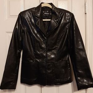 Black pleather blazer